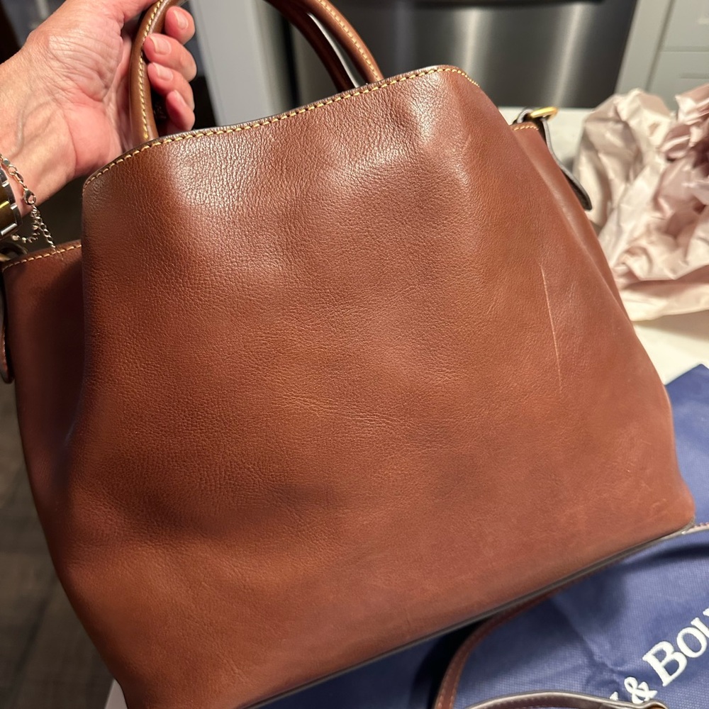 Dooney & Bourke Florentine leather Barlow Satchel Crossbody handbag purse - Picture 7 of 13